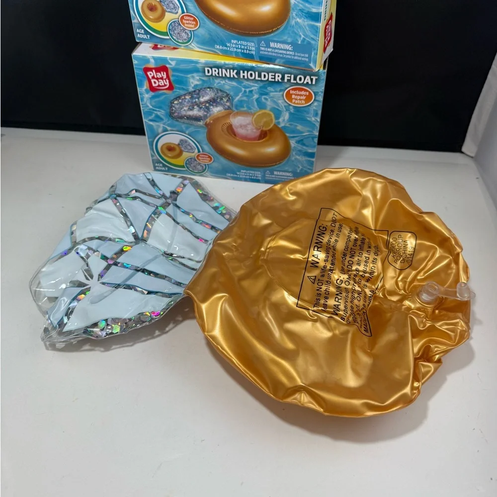 Pool float Giant Gold & Diamond Ring BRIDE Bridal party Drink Holder Inflatable